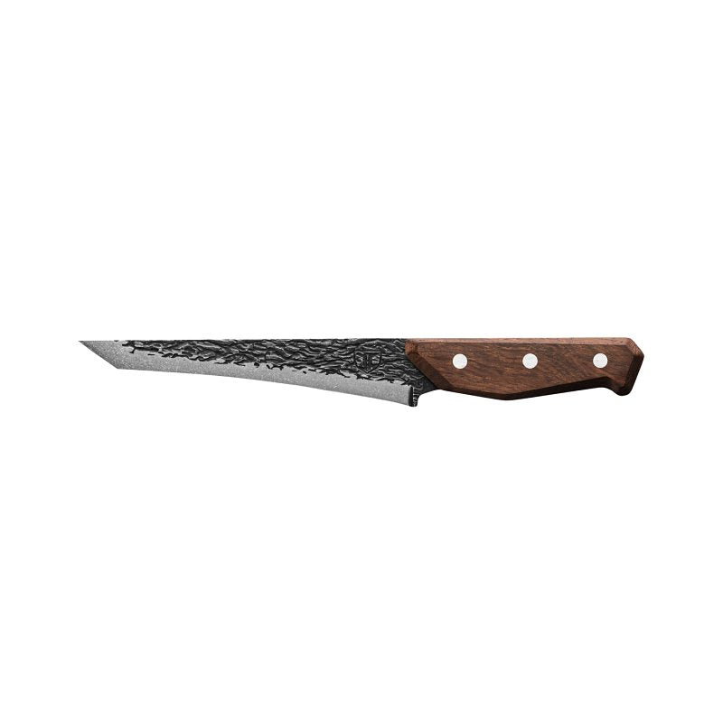True PrimalForge Series TRU-FXK-1017 Slicer Knife, 7-1/4 in L Blade, Stainless Steel Blade, Wood Handle, Brown Handle