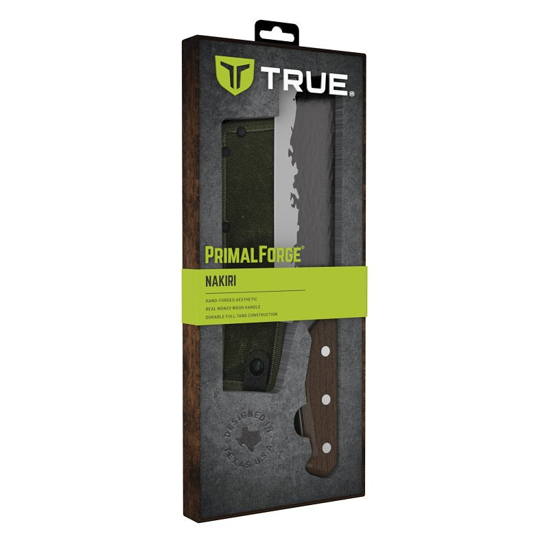 True PrimalForge Series TRU-FXK-0008 Nakiri Knife, Stainless Steel Blade, Wood Handle