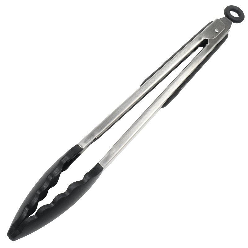 Chef Craft Premium Series 13685 Tong, 12 in L, Silicone, Black, Dishwasher Safe: Yes