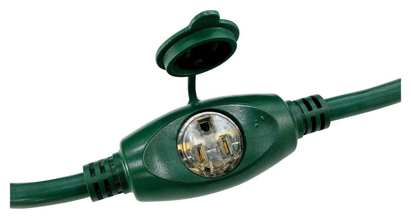 Projex Indoor or Outdoor 25 ft. L Green Triple Outlet Cord 14/3 STW