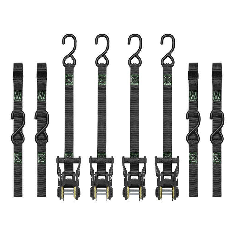 SmartStrap 4630 Tactical Tie-Down, 1 in W, 14 ft L, Polyester, Dark Gray, 500 lb Working Load, S-Hook End