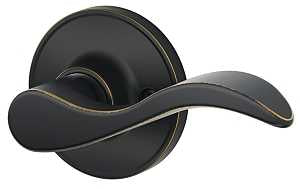 Schlage J Series J170SEV716RH Right Hand Dummy Lever, Right Hand, Mechanical Lock, Aged Bronze, Metal, Residential