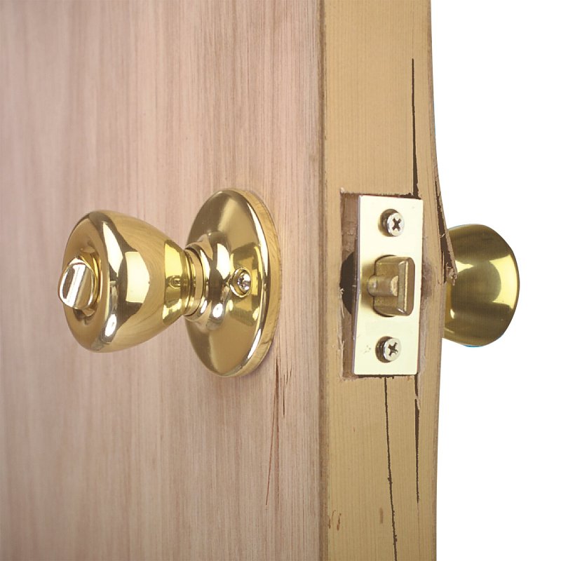 Prime-Line U 9549 Lock and Door Reinforcer, 2-3/4 in Backset, 1-3/8 in Thick Door, Brass, Bright Brass, 9 in H