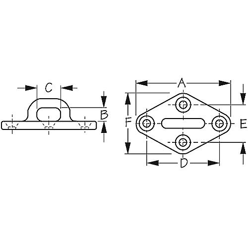 SeaDog 088623 Diamond Eye Plate - Cast 316 Stainless Steel - 1/4″ Fastener