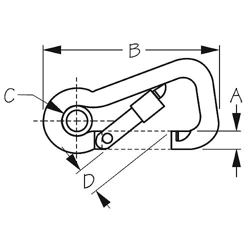 SeaDog 150088 Locking Asymmetrical Snap & Eye Insert, 316 Stainless Steel, 3-1/8"
