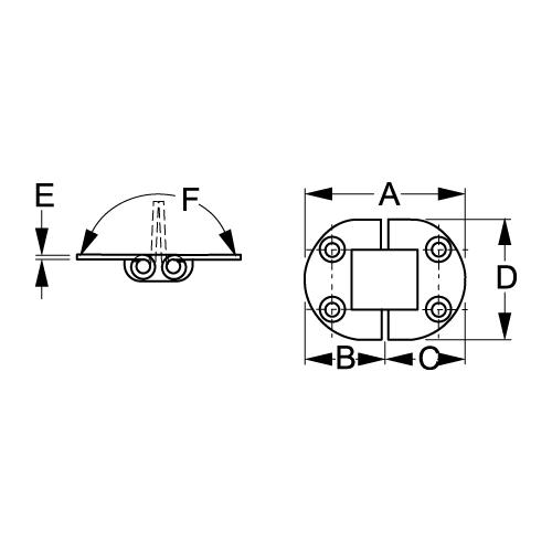 Sea-Dog 201555 Round Side Two Pin Hinge, 3″ (Carded)