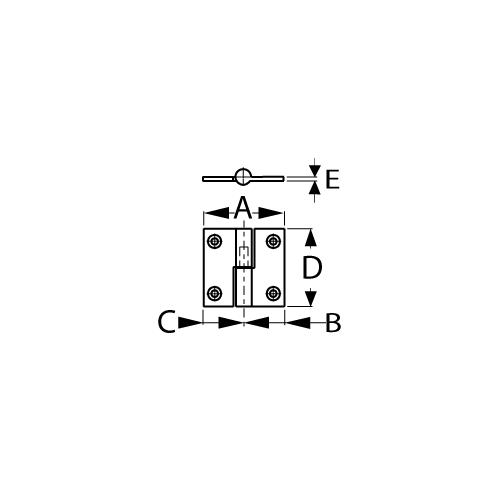 Sea-Dog 2045151 Chrome Brass Take Apart Hinge, Right, 2″ 2/Card