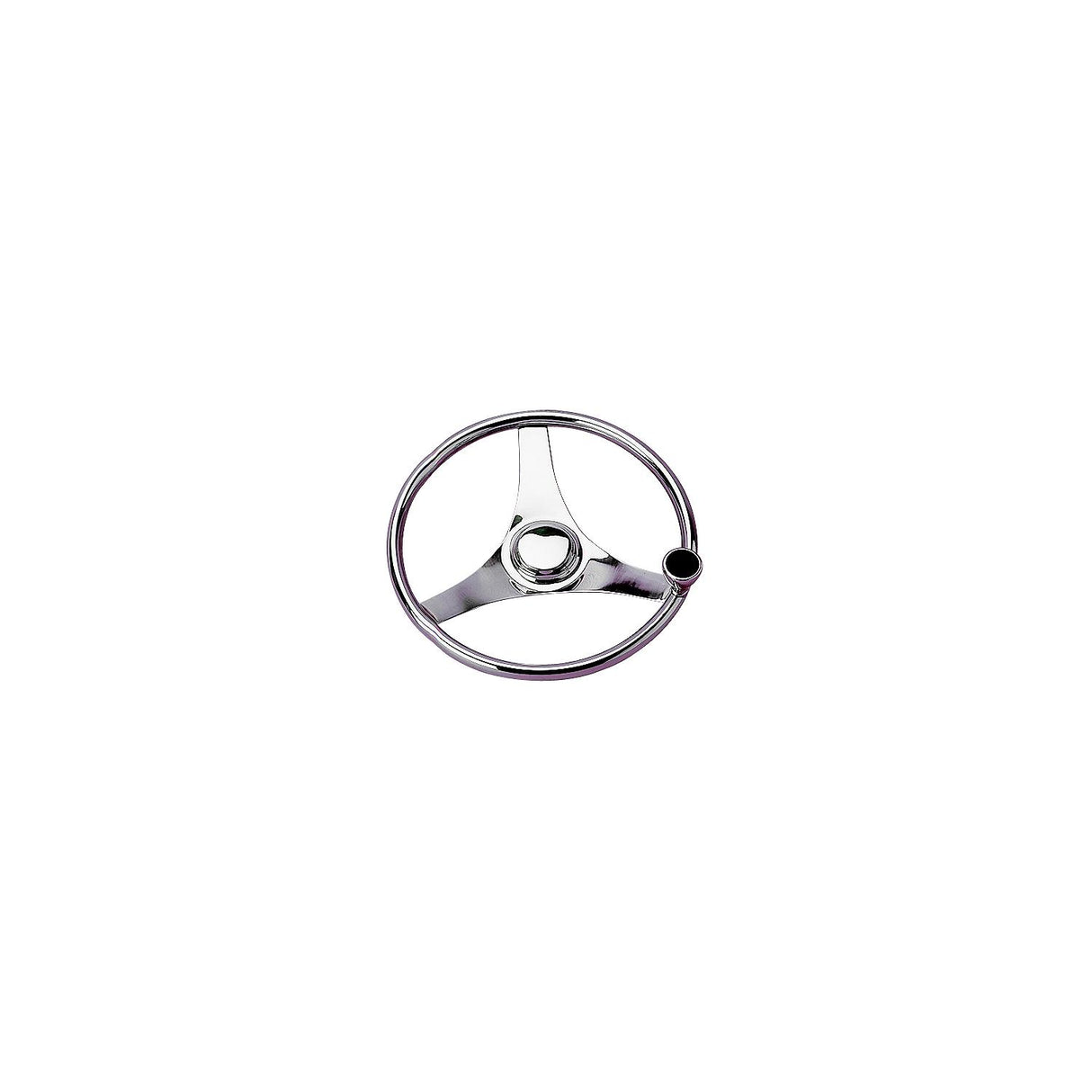 Sea-Dog 230323 3-Spoke Stainless Steering Wheel With Integral Knob, 13-1/2″