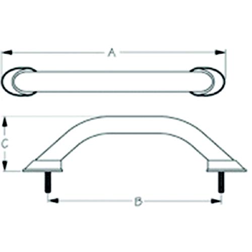 SeaDog LED 12V Stud Mount Hand Rail - (6) Blue LED's - Formed 304 Stainless - 5/16″ Fastener