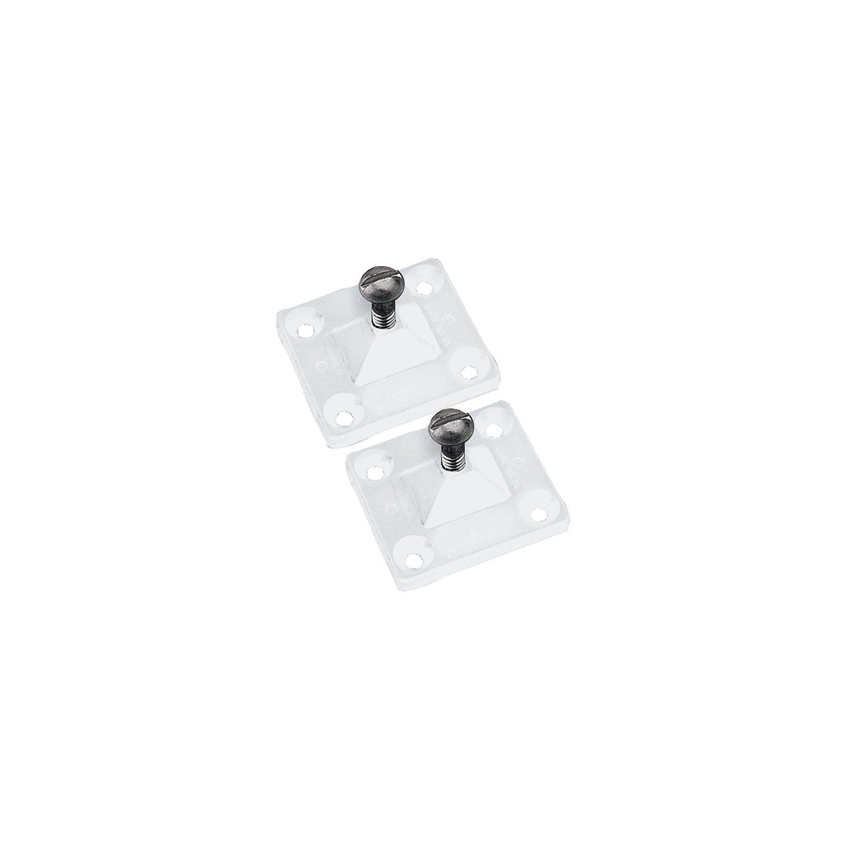 Side Mount Deck Hinge, 4-Hole, White, Pair