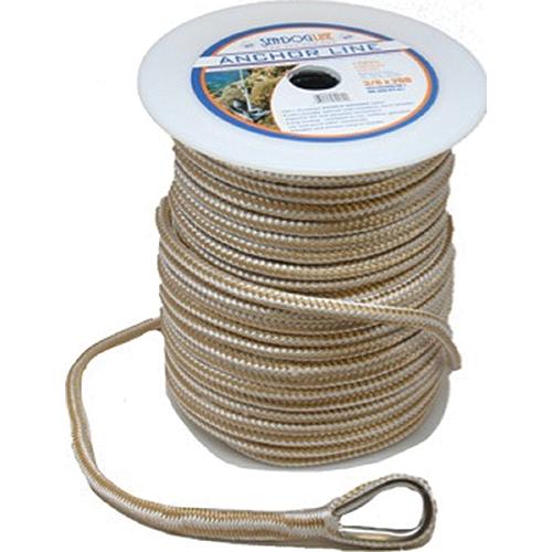 Sea Dog Premium Double Braided Nylon Anchor Line Gold/White, 1/2" x 60'