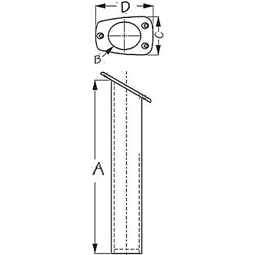 Narrow Gunnel Rod Holder, White