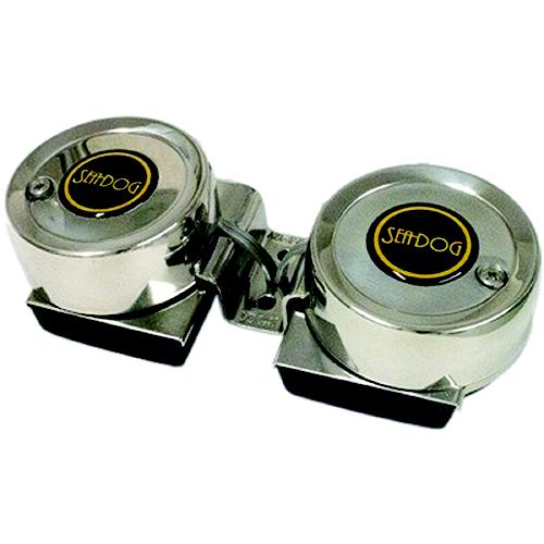 SeaDog 431125 Max Blast Twin Mini 6 Amp 12V Compact Horn - Stamped 304 Stainless Cover