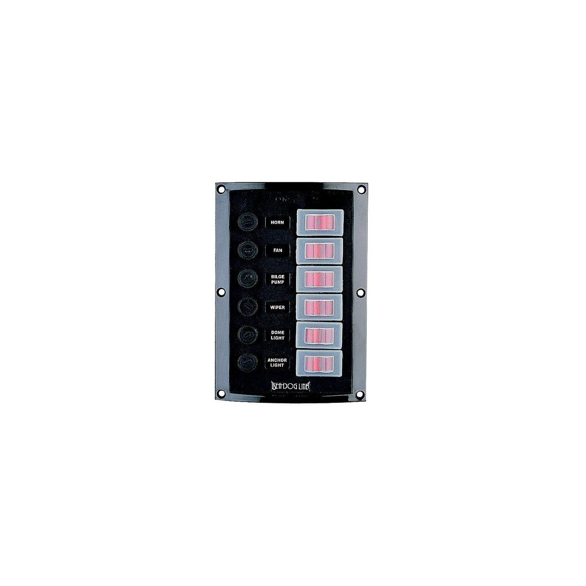 SeaDog 424116 Splash Gard Vertical 6 Gang Rocker Switch Panel, 6-1/2″ x 4-1/2″