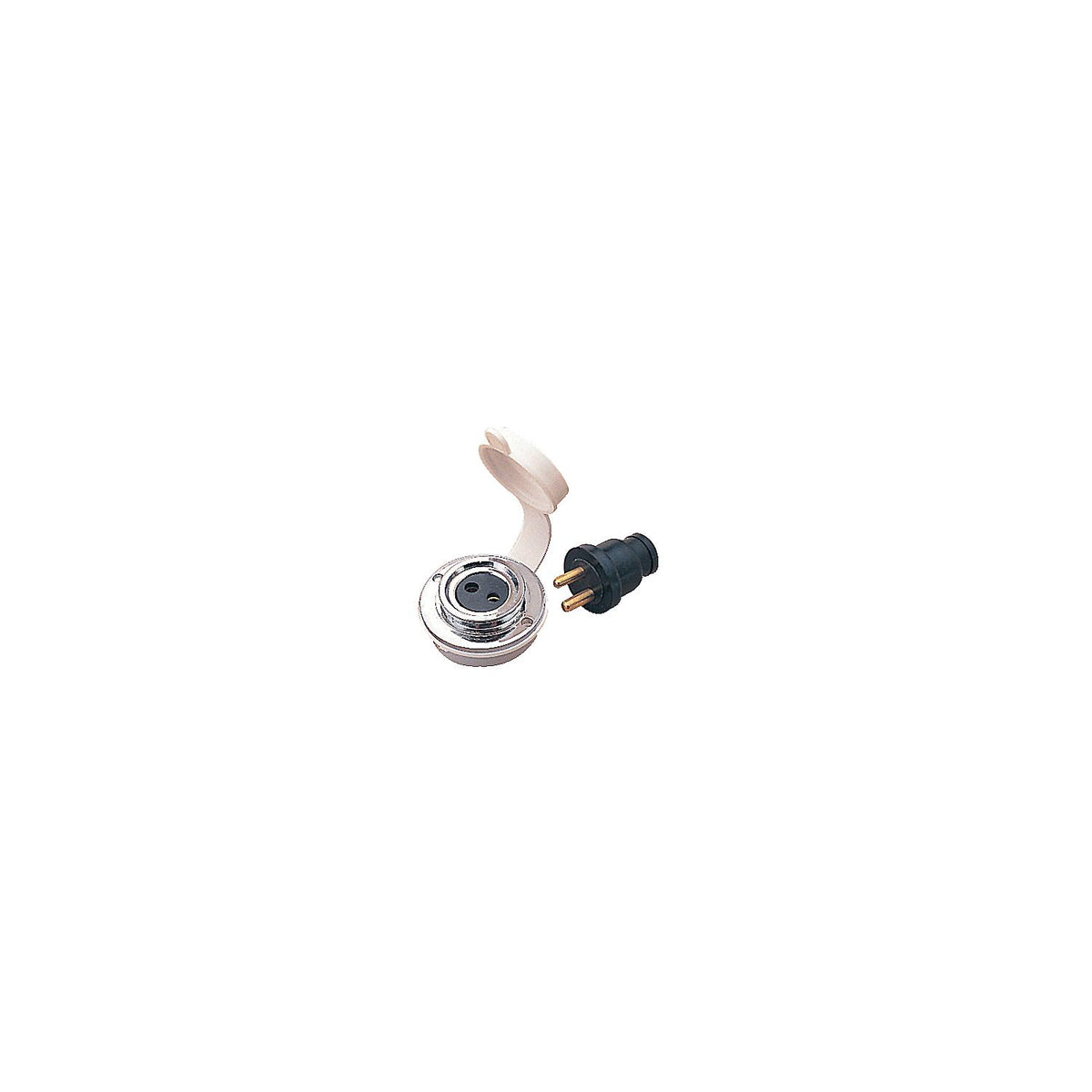 SeaDog 4261421 Chrome Brass Polarized Cable Outlet & Plug