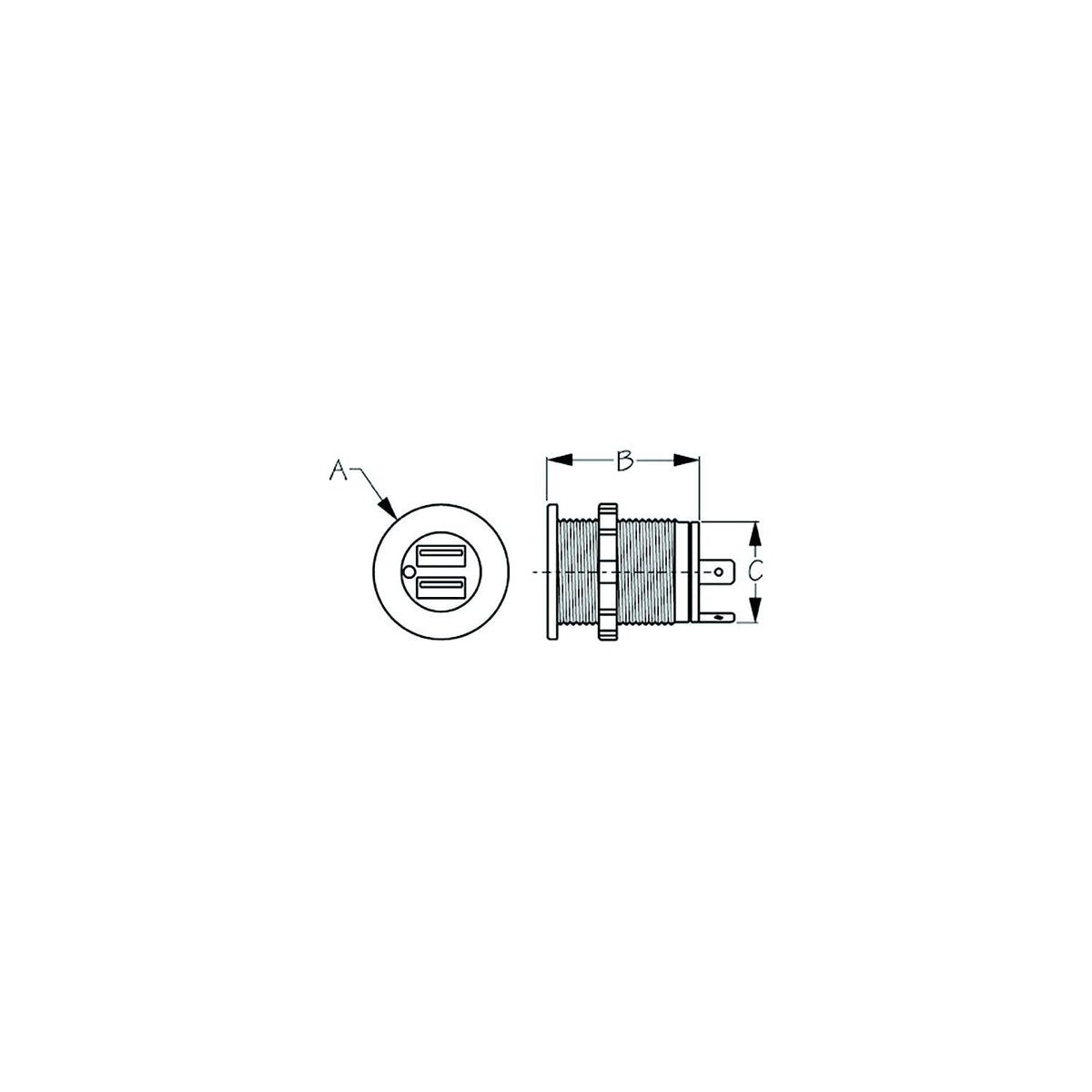 SeaDog 4265151 Double USB 12V - 24V Input Power Socket
