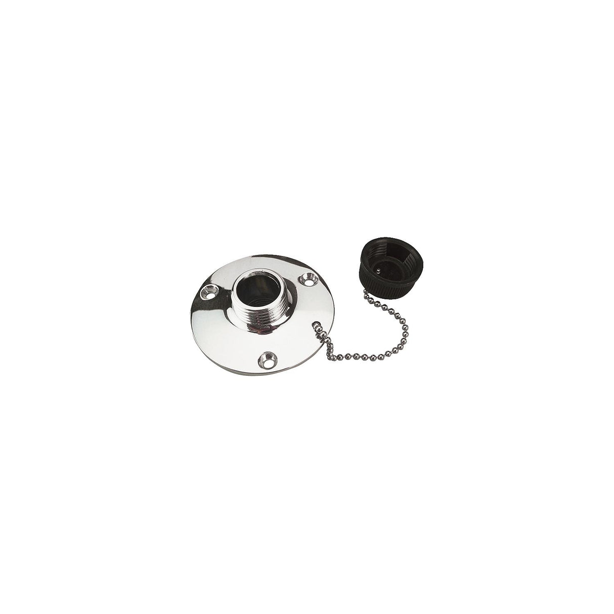 SeaDog 512120 Washdown Water Outlet - #8 Fastener - Brass Chrome Plated - Includes Cap & Chain