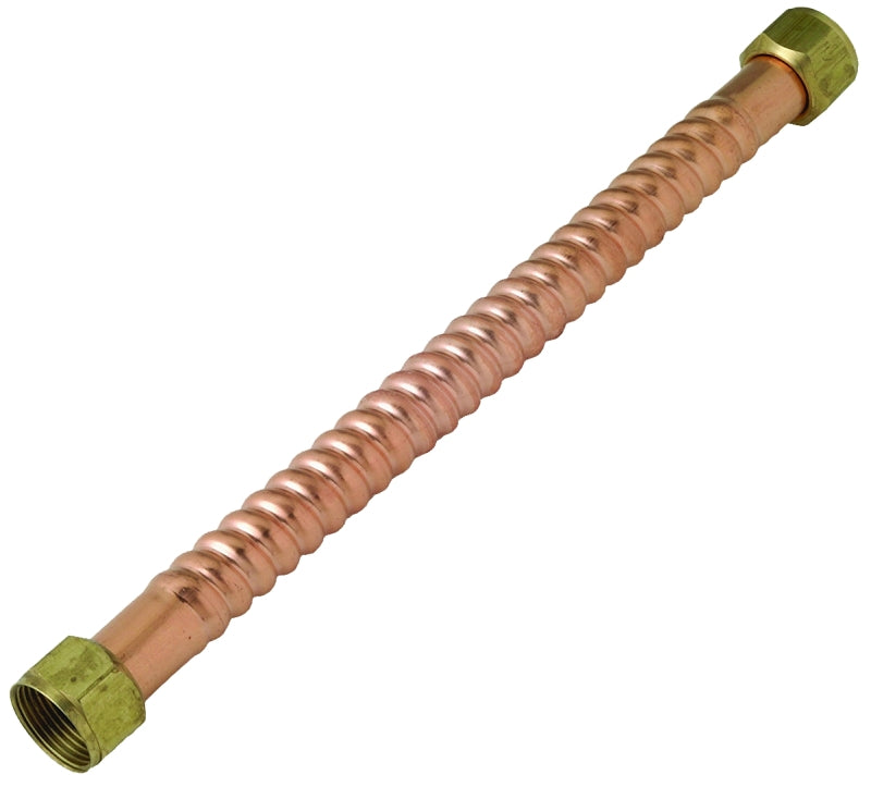 BrassCraft Copper-Flex Series WB00-24N Water Heater Connector, 3/4 in, FIP, Copper, 24 in L, 25/CS