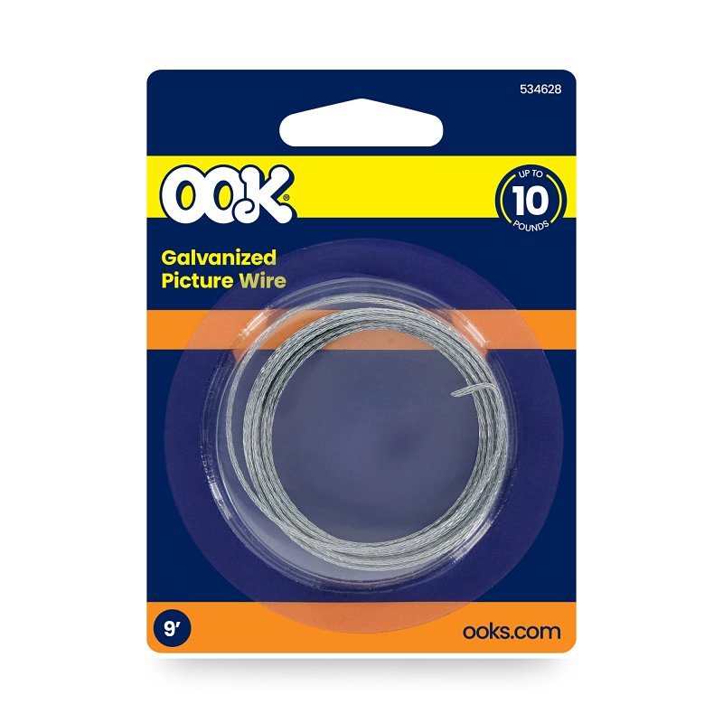 OOK 50121 Picture Hanging Wire, 9 ft L, Galvanized Steel, 10 lb, Pack of 12