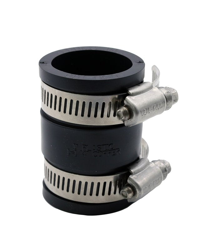 Fernco P1056-100 Flexible Coupling, 1 in, PVC, SCH 40 Schedule, 4.3 psi Pressure