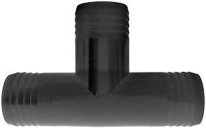 Green Leaf T100P Hose Adapter Tee, 1 in, Hose Barb, Polypropylene, Black, Pack of 5