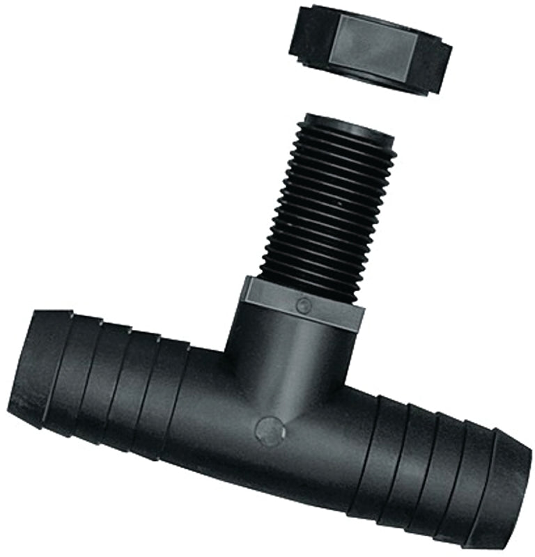 Green Leaf NTT 12 P 2PK Hose Tee, 1/2 x 11/16 in, Barb x Male Union, Polypropylene