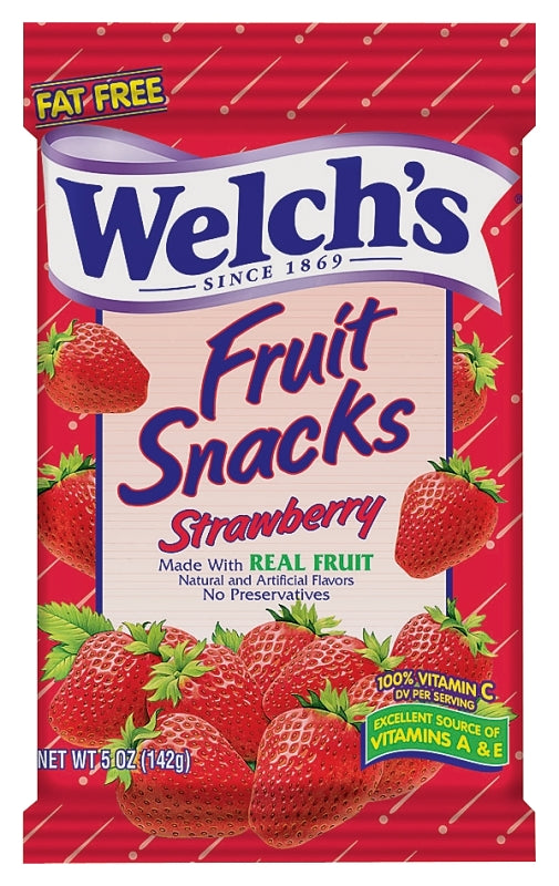 Welch's PIM05096 Fruit Snack, Strawberry, 5 oz, Pack of 12