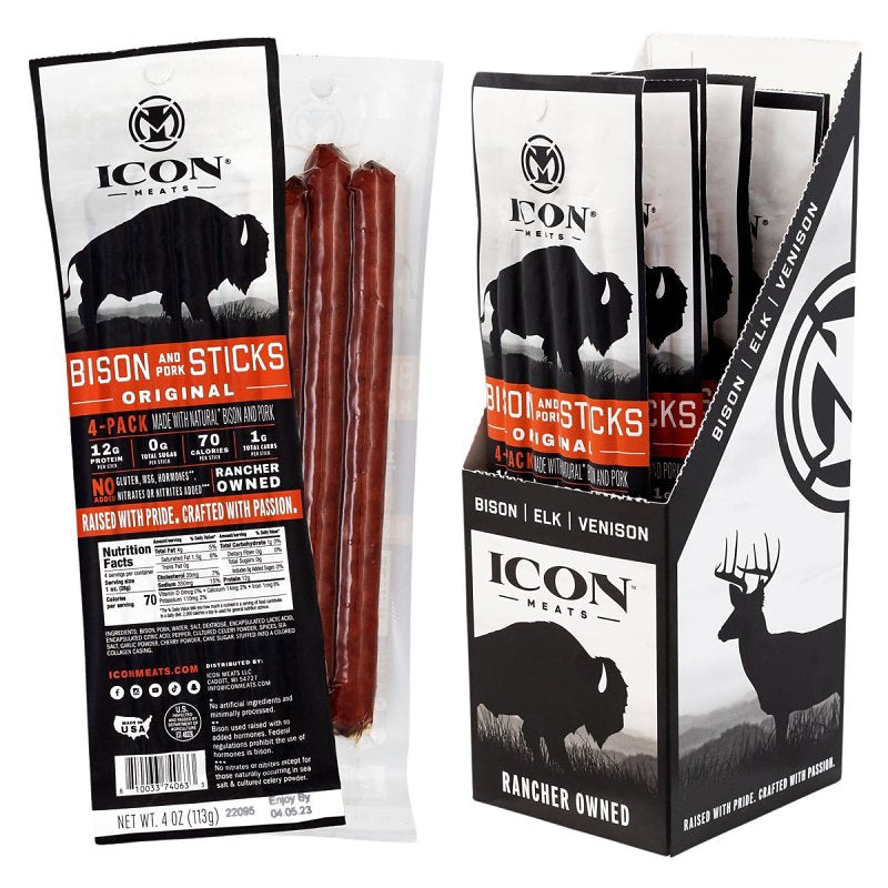Icon Meats 8-10033-74063-3 Meat Snack, Stick, Original, 4 oz, Pack of 6