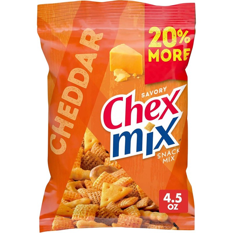 Chex Mix 786305 Savory Snack Mix, Cheddar, 4.5 oz, Pack of 8