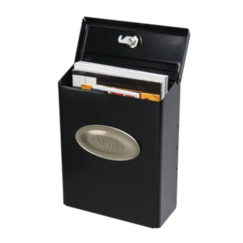 Gibraltar Mailboxes Designer Series DVK00000 Mailbox, 440 cu-in, Galvanized Steel, Powder-Coated, Black, 9.7 in W