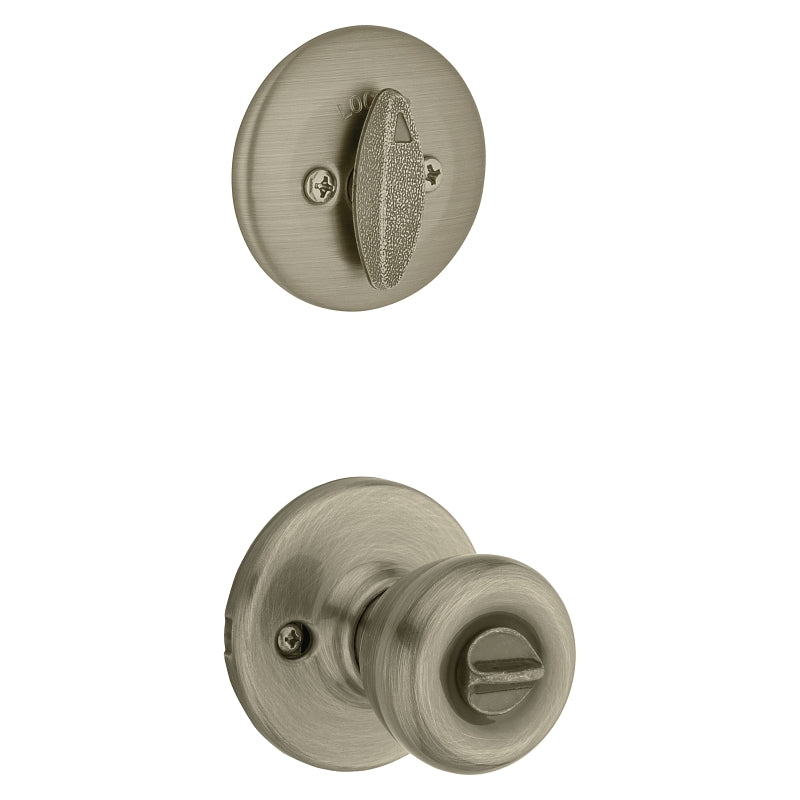 Kwikset 690T 5CP6ALRCSK6 Combination Lockset, Knob Handle, Tylo Design, Antique Brass, 3 Grade