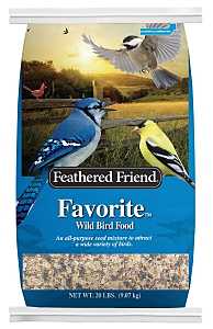 Feathered Friend Favorite 14389 Sunflower Seed Wild Bird Food, 20 lb, All-Purpose, Blended, Seed, Bag