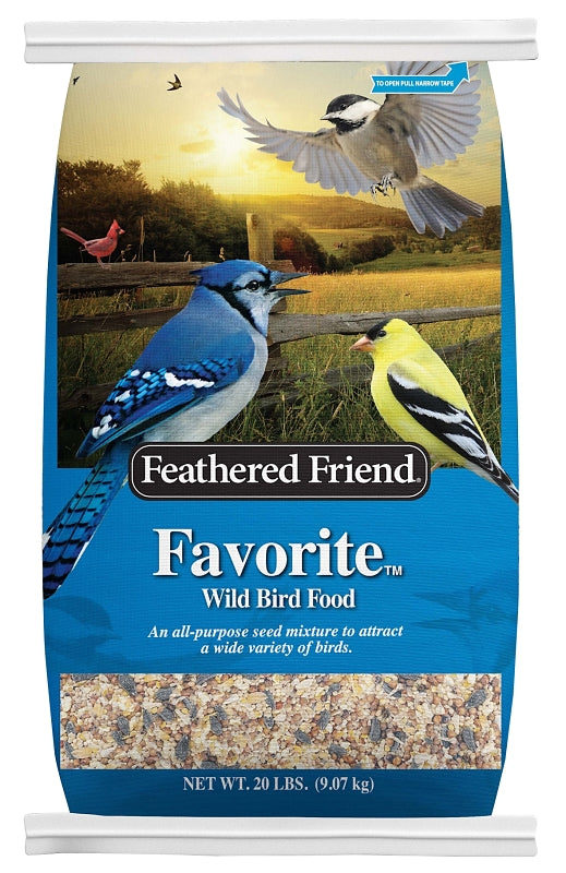 Feathered Friend Favorite 14389 Sunflower Seed Wild Bird Food, 20 lb, All-Purpose, Blended, Seed, Bag