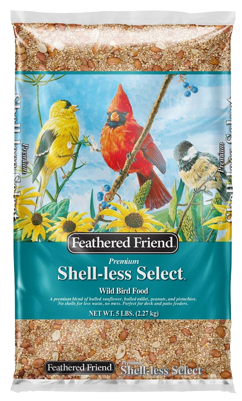 Feathered Friend Shell-less Select 14397 Sunflower Kernel Wild Bird Food, 5 lb, Premium, Blended, Bag