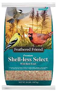 Feathered Friend Shell-less Select 14400 Sunflower Kernel Wild Bird Food, 20 lb, Premium, Blended, Bag