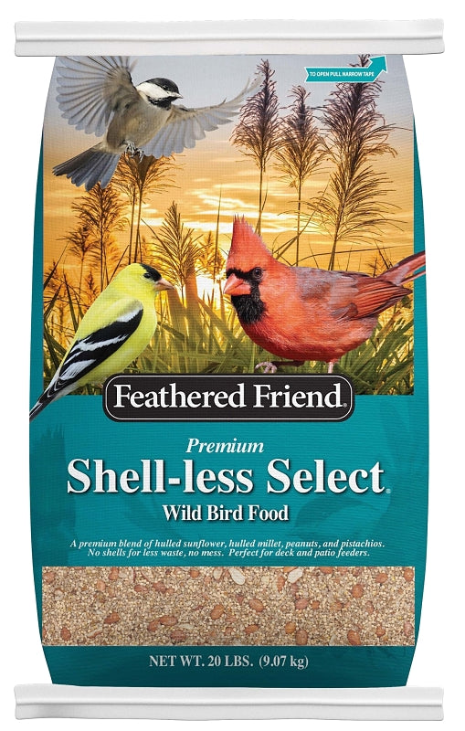 Feathered Friend Shell-less Select 14400 Sunflower Kernel Wild Bird Food, 20 lb, Premium, Blended, Bag