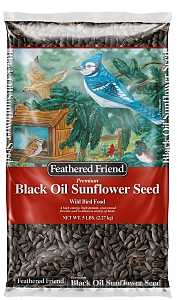 Feathered Friend 14416 Black Oil Sunflower Seed Wild Bird Food, Straight, Seed, 5 lb Bag