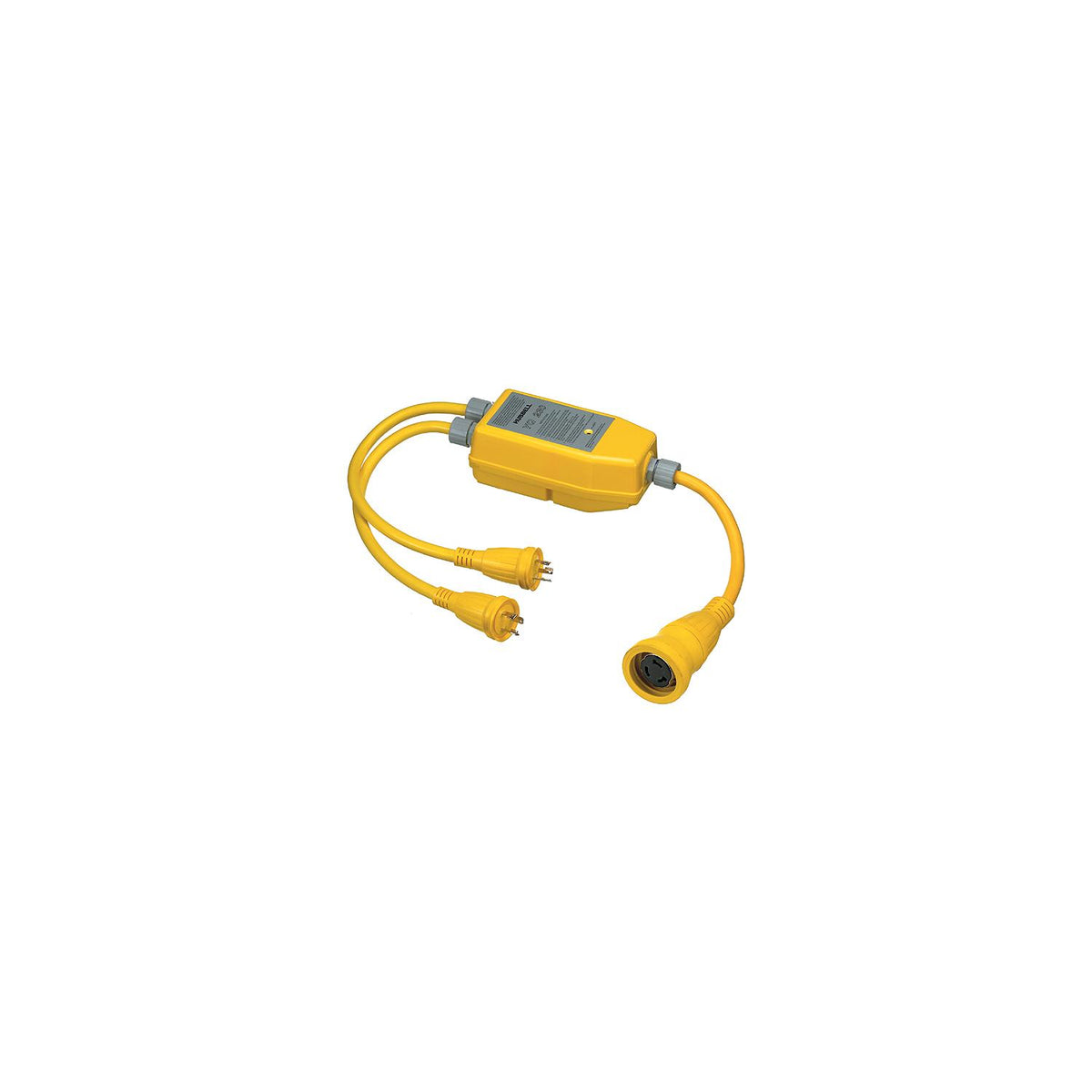 Hubbell YQ230 Yellow Intelligent ″Y″ (1) 50A 125V/250V Female to (2) 30A 125V Male Adapters