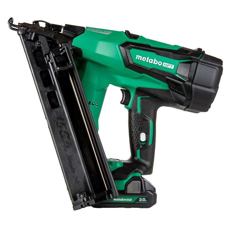 Metabo HPT NT1865DMASTM Cordless Nailer Kit, Battery Included, 18 V, 2 Ah, 100 Magazine, 34 deg Collation, 15 ga Nail