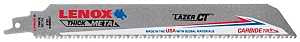Lenox 2014224 Series Reciprocating Saw Blade, Applicable Materials: Iron, 1 in W, 9 in L, 8 TPI, Carbide Cutting Edge