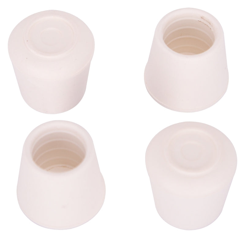 ProSource FE-50642-B Furniture Leg Tip, Round, Rubber, White, 5/8 in Dia, 1.1 in H, Pack of 36