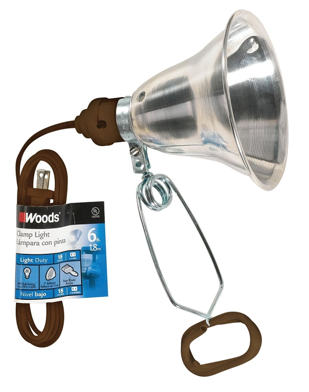 CCI 0160 Clamp Light, 5-1/2 in Dia Dimensions, 60 W, Incandescent Lamp, White, Pack of 12