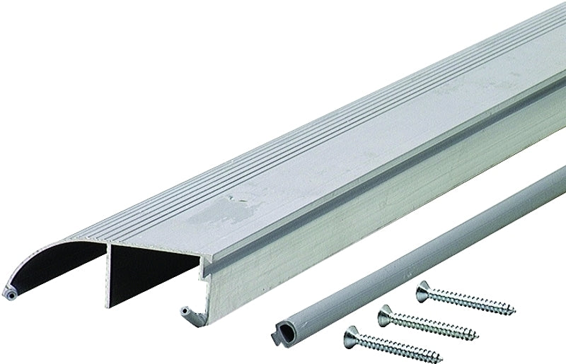 M-D 08631 Outswing Door Threshold, 36 in L, 3-3/8 in W, High Profile, Aluminum, Silver