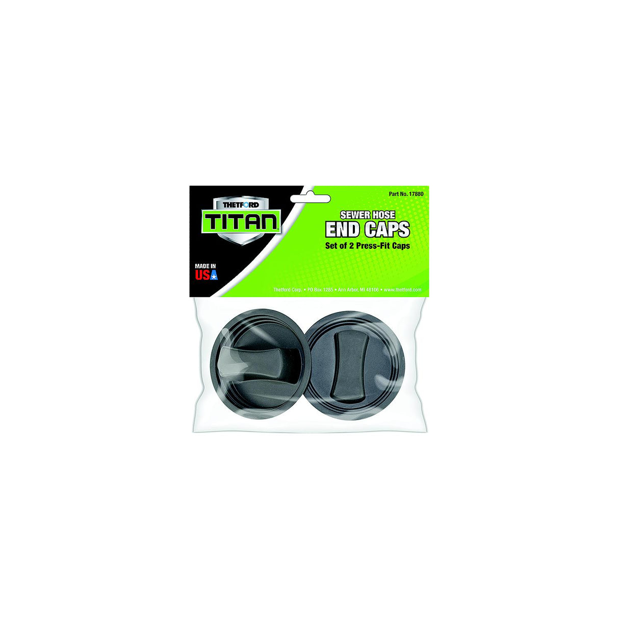 Thetford 17880 Titan Pemium RV Sewer Hose End Caps, 2/Pk