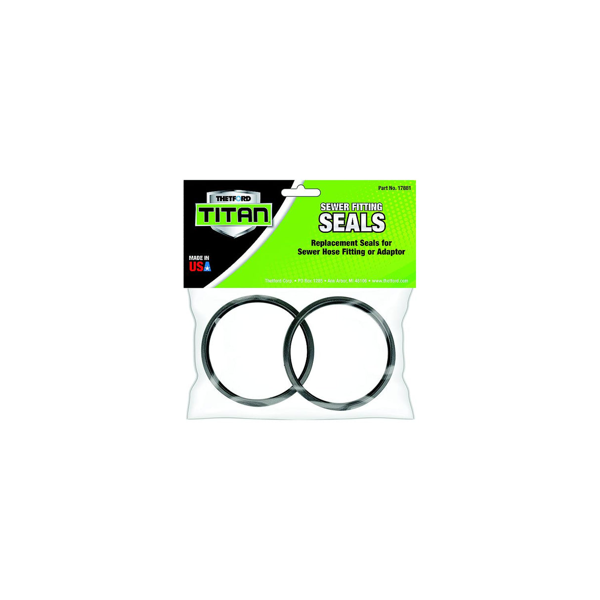 Thetford 17881 Titan Pemium RV Seals for Sewer Hose Fitting or Adapter, 2/Pk