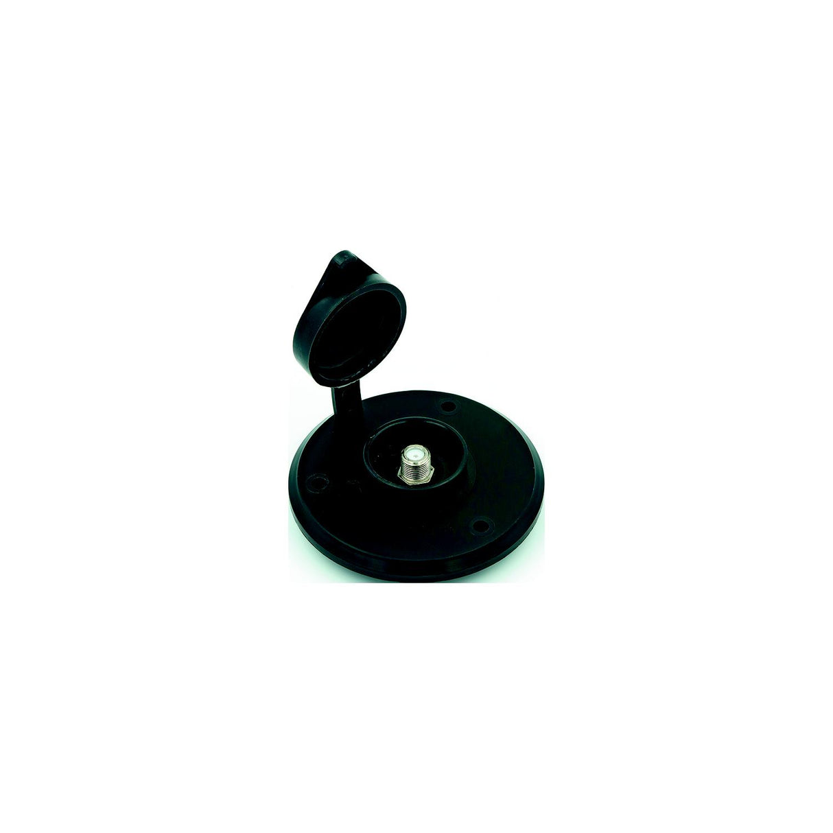Thetford 94321 Coax Cable TV Plate, 3.125 dia., Black