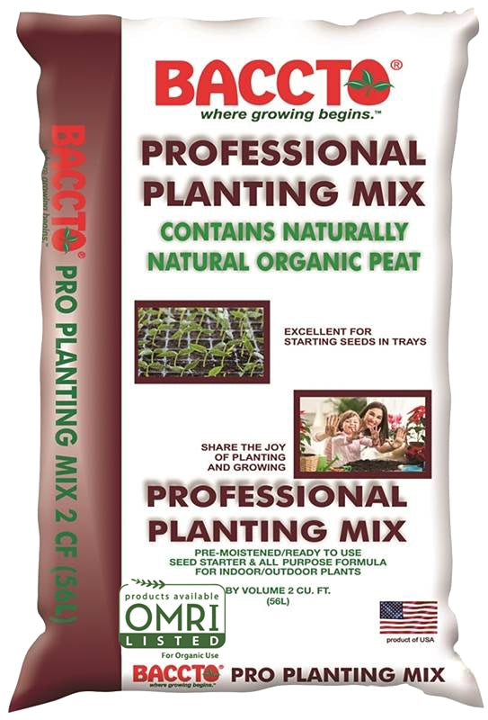 Baccto 1732 Planting Mix, 2 cu-ft Coverage Area, Solid, Dark Brown/Light Brown, Bag