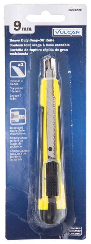Vulcan JL-VT45534 Utility Knife, 4 in L Blade, 9 mm W Blade, Alloy Steel Blade, Soft Grip Handle