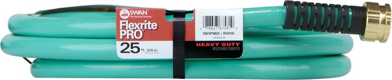 Swan FlexritePRO CSNFXP58025 Heavy-Duty Garden Hose, 5/8 in, 25 ft L, Female, 9.8 gpm, Polyester