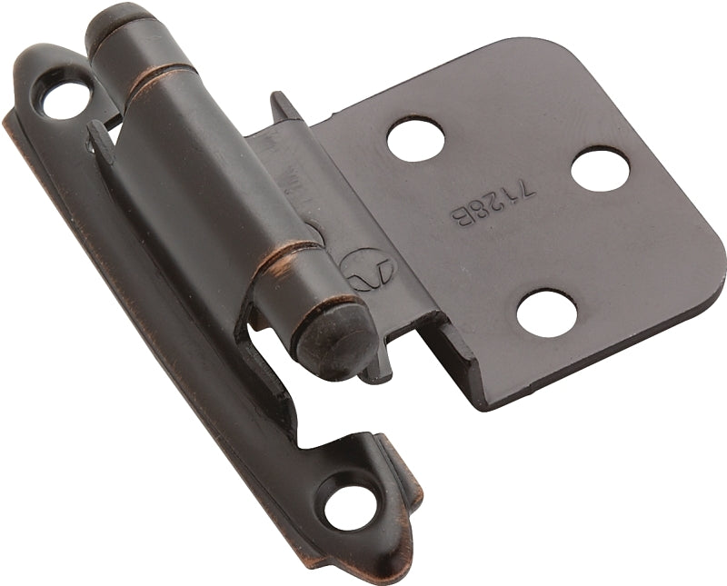Amerock BPR3428ORB Hinge, 2-3/4 in L x 2-3/16 in W, Steel, Oil-Rubbed Bronze, 5-Hole, 3/8 in Inset, Face Mounting